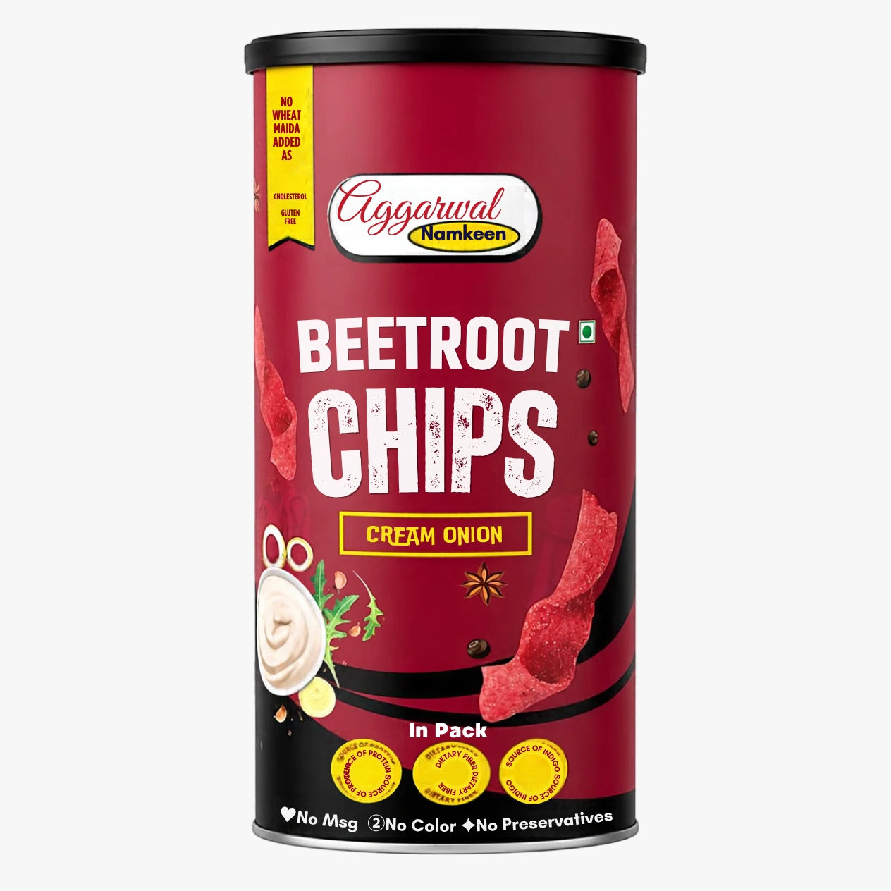 Beetroot Chips Cream Onion 150g - Aggarwal Namkeen 