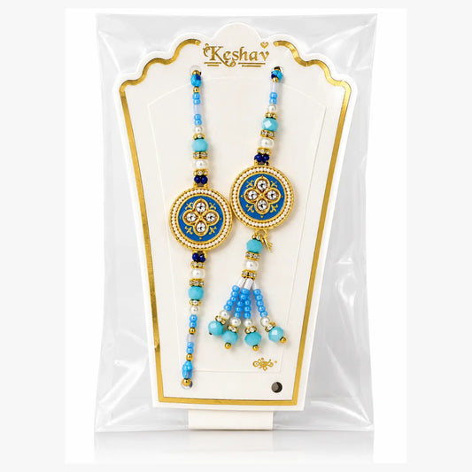 Blue Royal Couple Rakhi