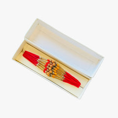 Brown Centre Stone Rakhi Red