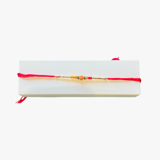 Brown Centre Stone Rakhi Red 1