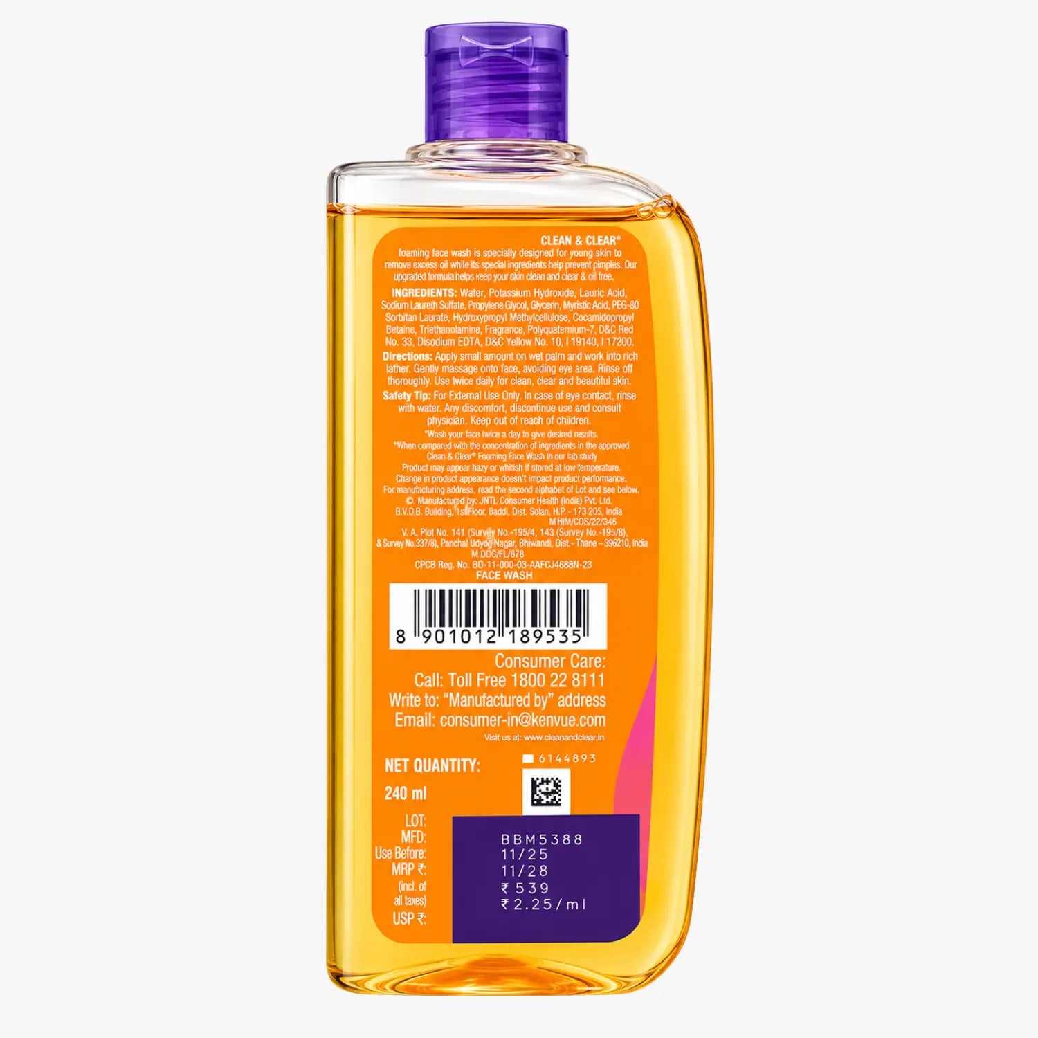 Clean & Clear Foaming Face Wash 240ml 