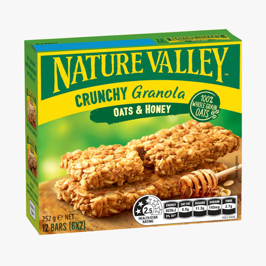 Crunchy Oats & Honey Granola Bars 252g 6pcs - Nature Valley 