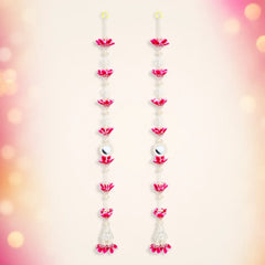 Decorative White & Pink Mirror Hanging Ladi