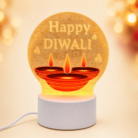 Deepawali LED Acrylic Night Light 001 with USB Cable - Maira Imports