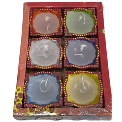 Fancy Diwali Diya 6pcs (With Wax)