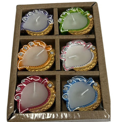 Fancy Diwali Diya 6pcs (With Wax)