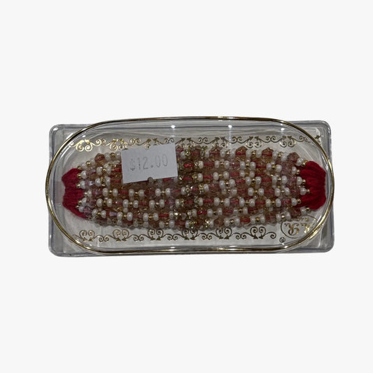 Designer Pearl Bracelet Red Rakhi 1