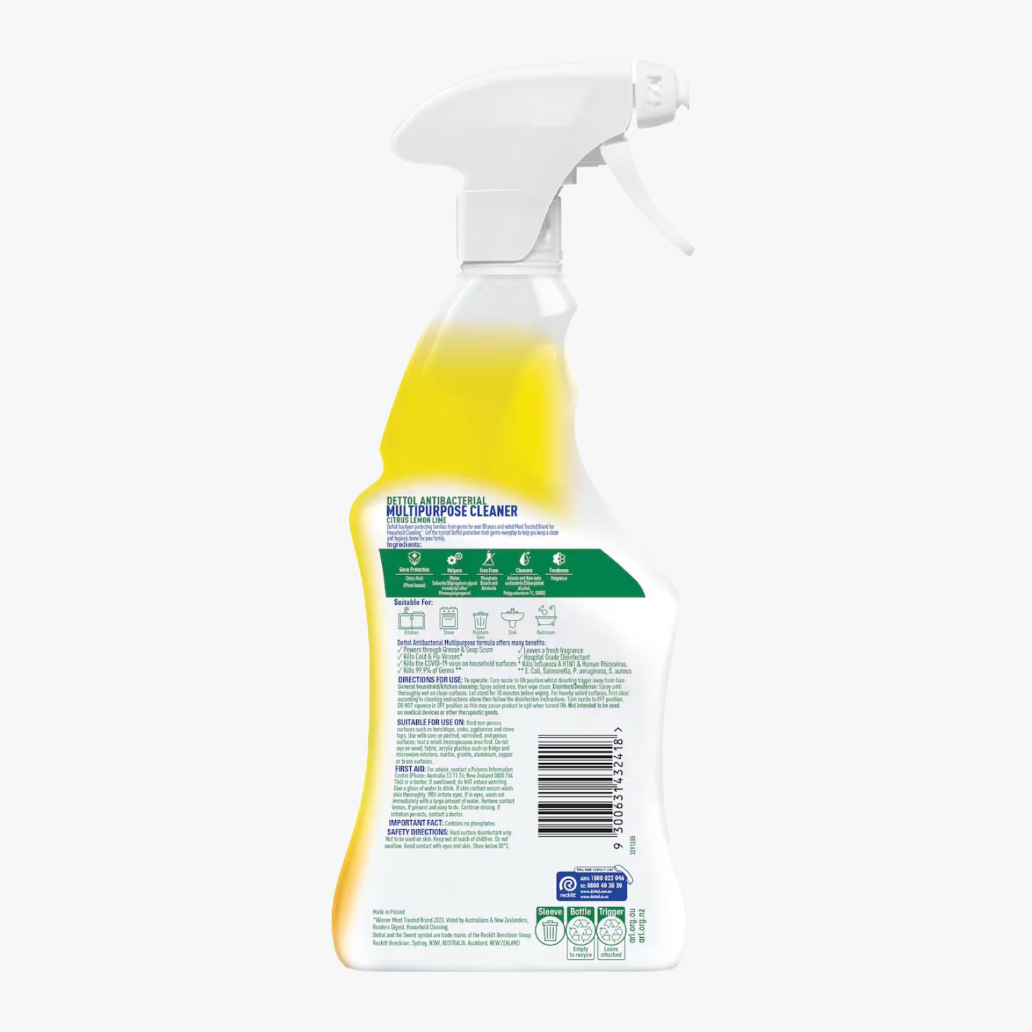 Dettol Disinfectant Citrus Multipurpose Surface Cleaning Spray 750ml 
