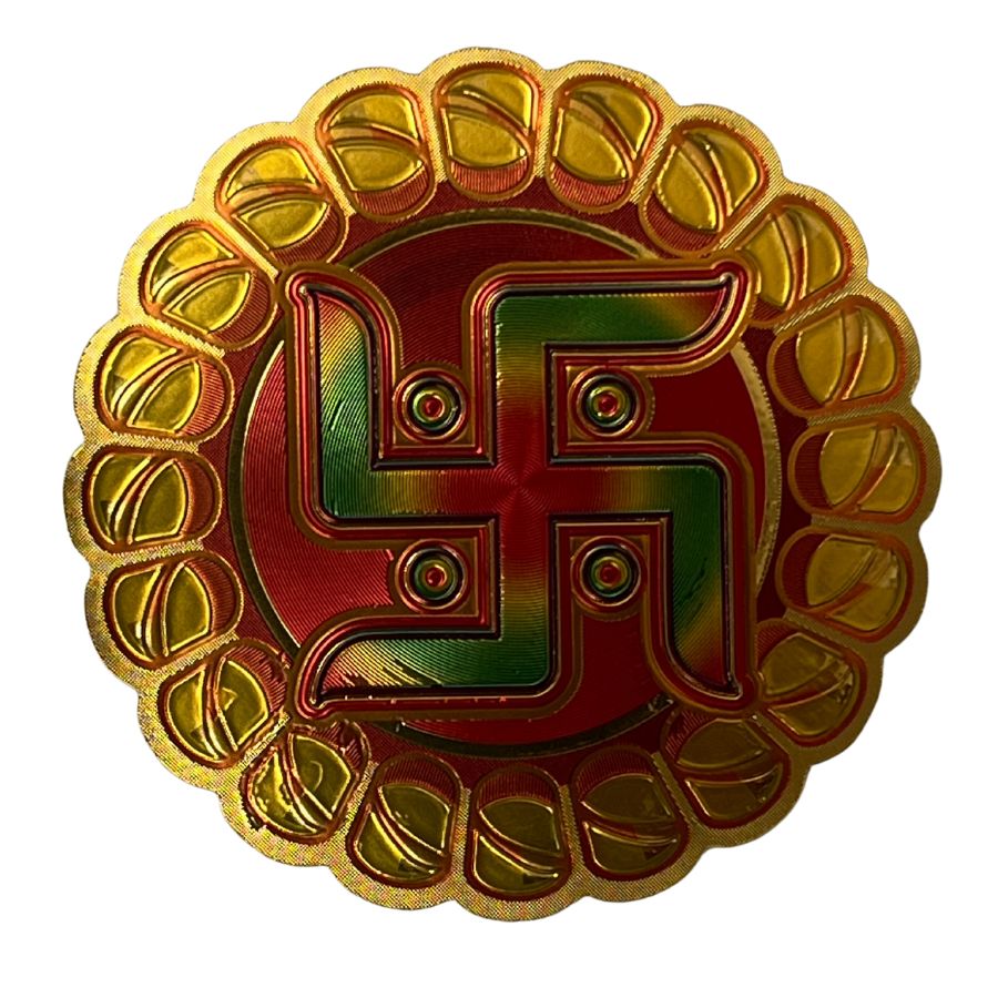 Diwali swastik sticker golden