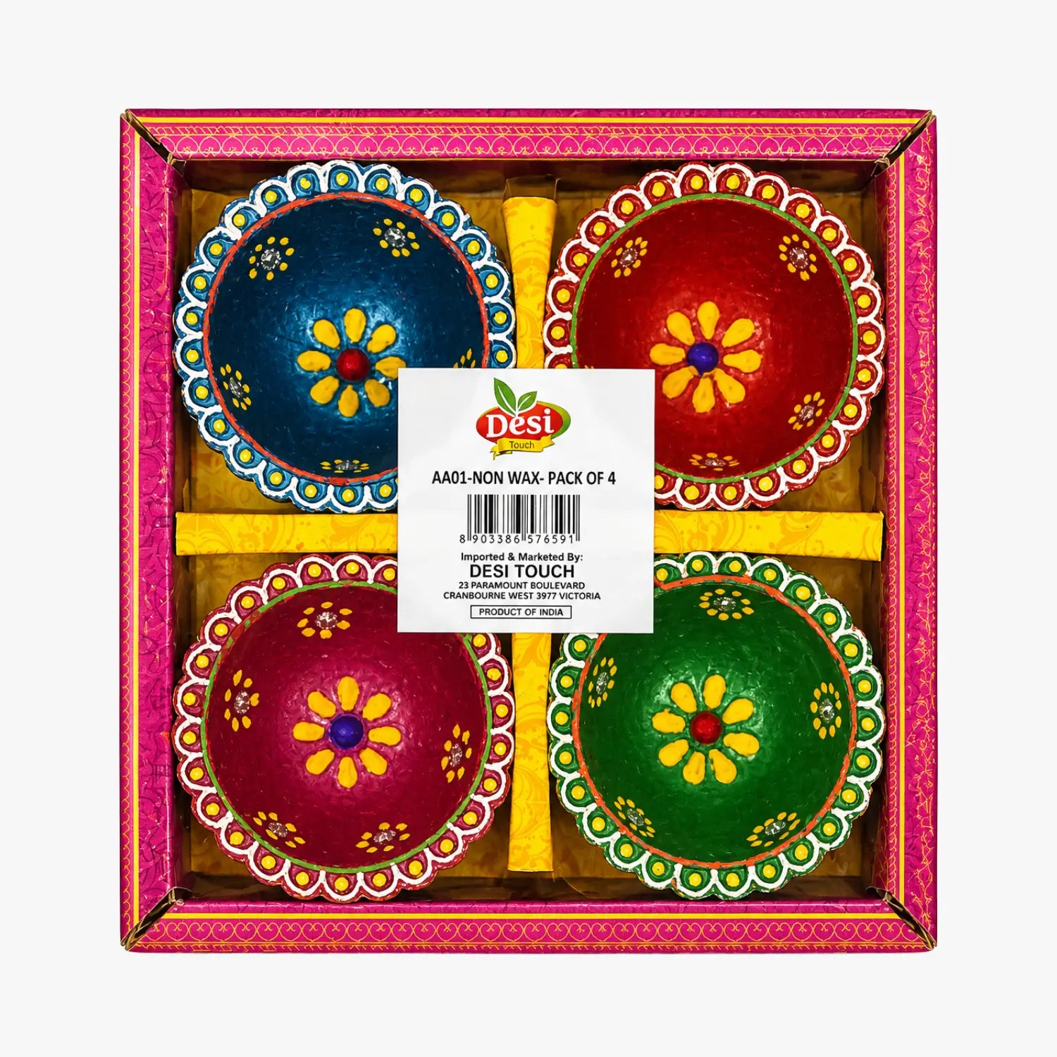 Diwali Diya Non-Wax 4pcs (AA01) -  Desi Touch