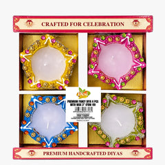 Diwali Diya Wax 4pcs Premium (FDW-19) - Desi Touch