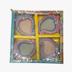 Diwali Fancy Diya with Wax 4Pc(color and design may vary)