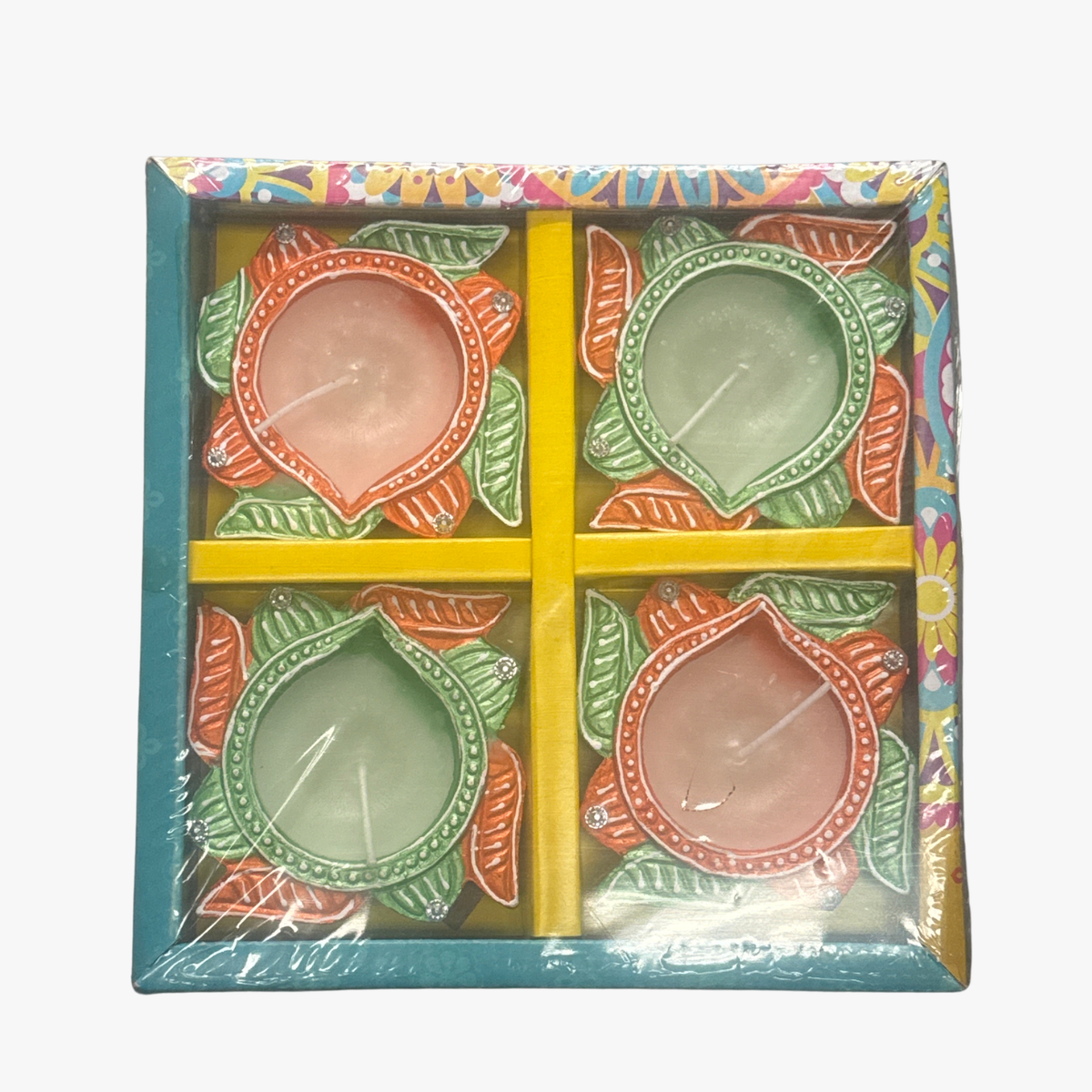Diwali Fancy Diya with Wax 4Pc(color and design may vary)