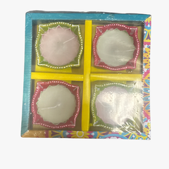 Diwali Fancy Diya with Wax 4Pc(color and design may vary)