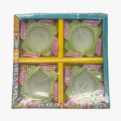 Diwali Fancy Diya with Wax 4Pc(color and design may vary)