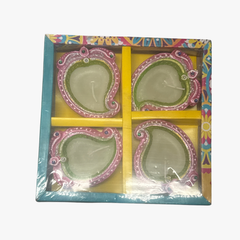 Diwali Fancy Diya with Wax 4Pc(color and design may vary)