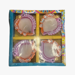 Diwali Fancy Diya with Wax 4Pc(color and design may vary)