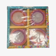 Diwali Fancy Diya with Wax 4Pc(color and design may vary)