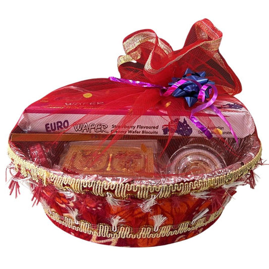 Diwali Gift Hamper Basket (Red)