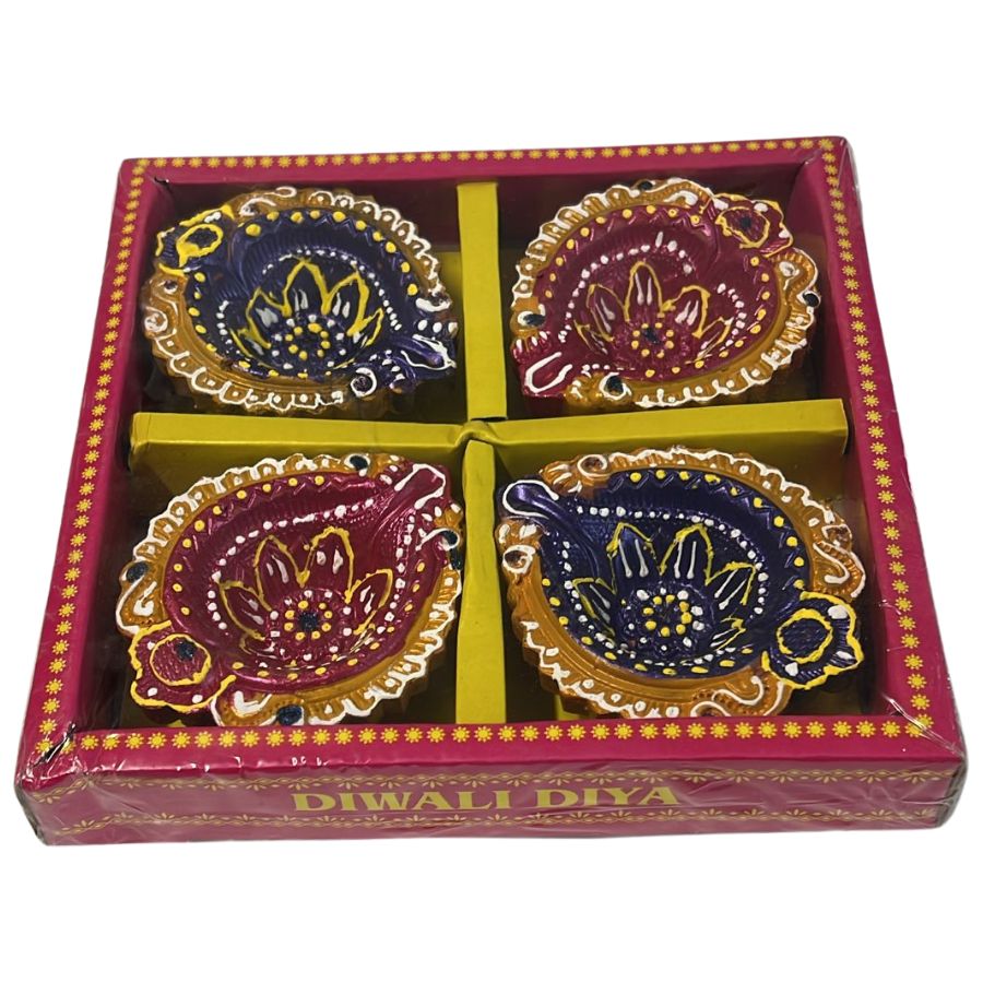 Fancy Diwali Diya 4pcs (Without Wax)