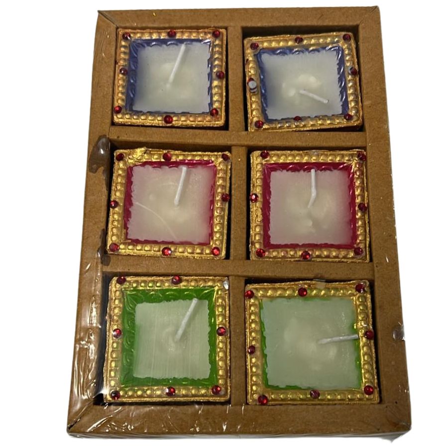 Fancy Diwali Diya 6pcs (With Wax)