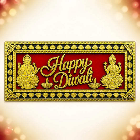 Festive Gold & Red Happy Diwali Sticker