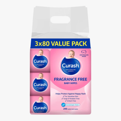 Fragrance Free Sensitive Skin Baby Wipes 240 Wipes - Curash
