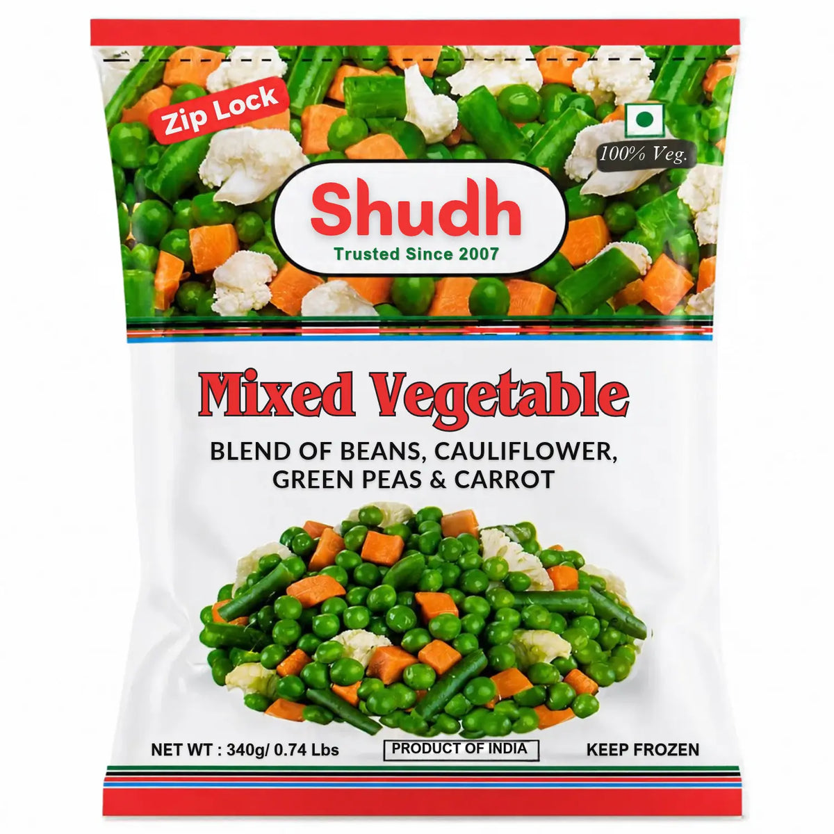 Frozen Mixed Vegetable 340g - Shudh