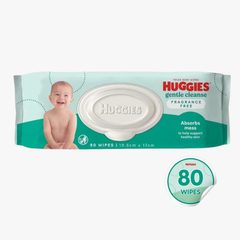 Gentle Cleanse Baby Wipes Fragrance Free 80 Wipes - Huggies