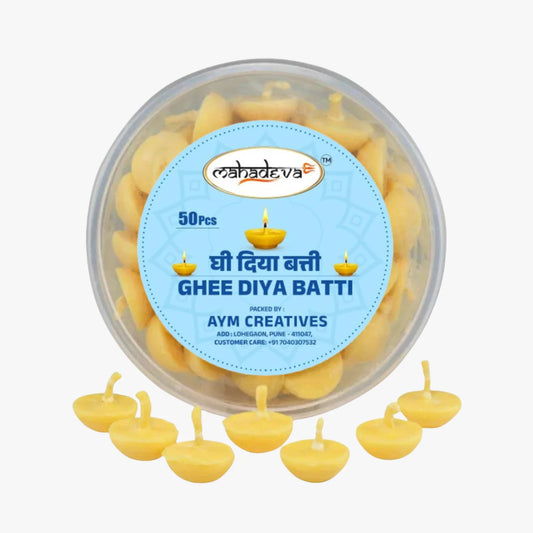 Ghee Diya Batti 50pcs - Mahadev