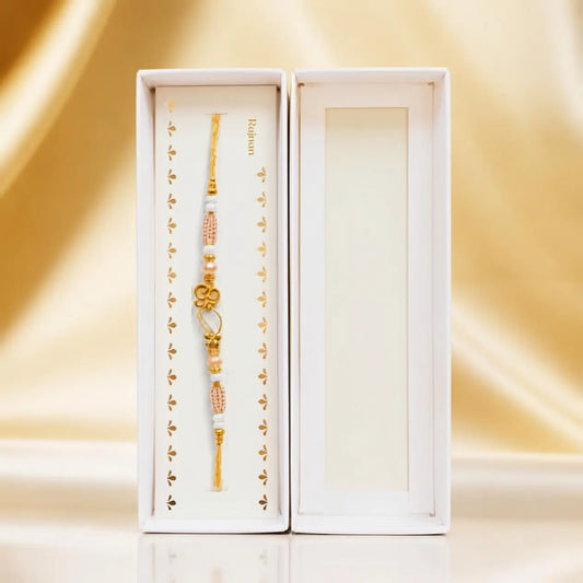 Golden Om Pearl Rakhi