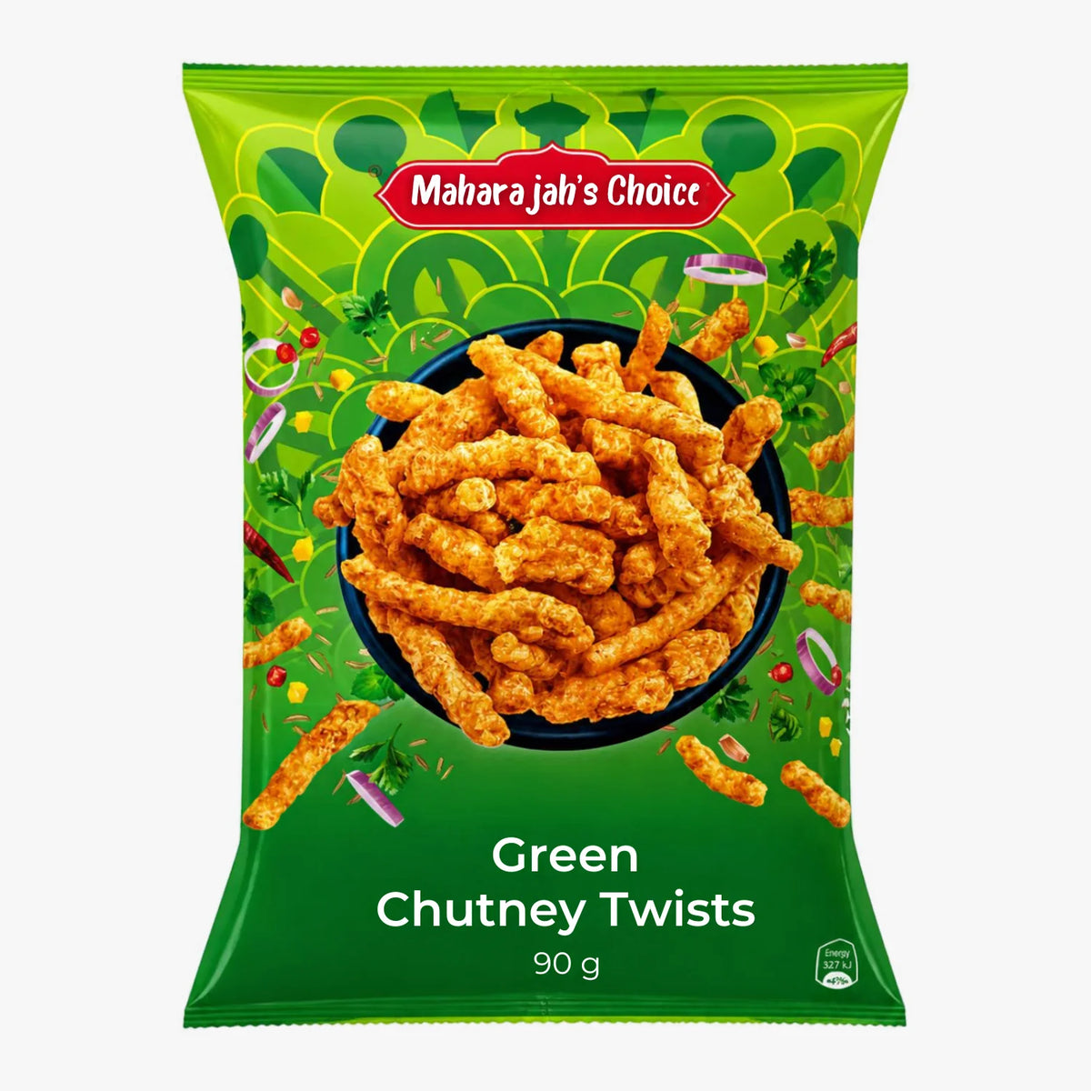 Green Chutney Twists 90g - Maharajah's Choice