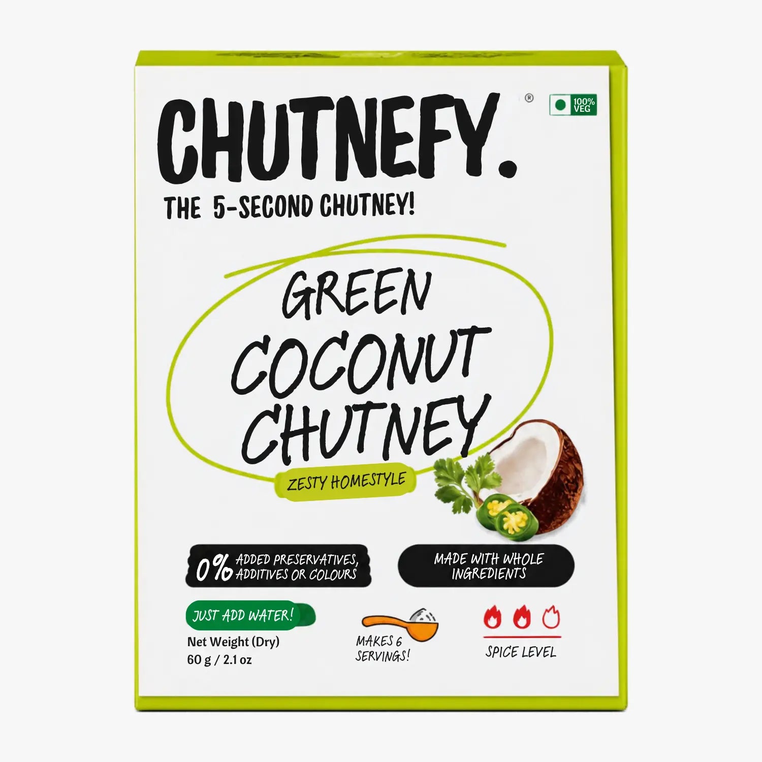 Green Coconut Chutney 60g - Chutnefy