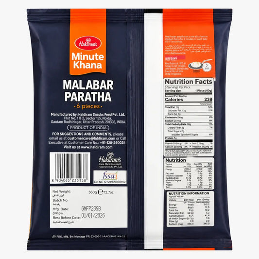 Haldiram's Malabar Paratha 6pcs 360g 