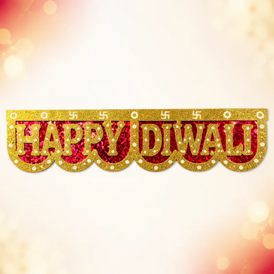 Happy Diwali Decorative Sticker Gold Red