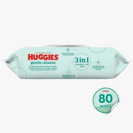 Gentle Cleanse Baby Wipes Fragrance Free 80 Wipes - Huggies