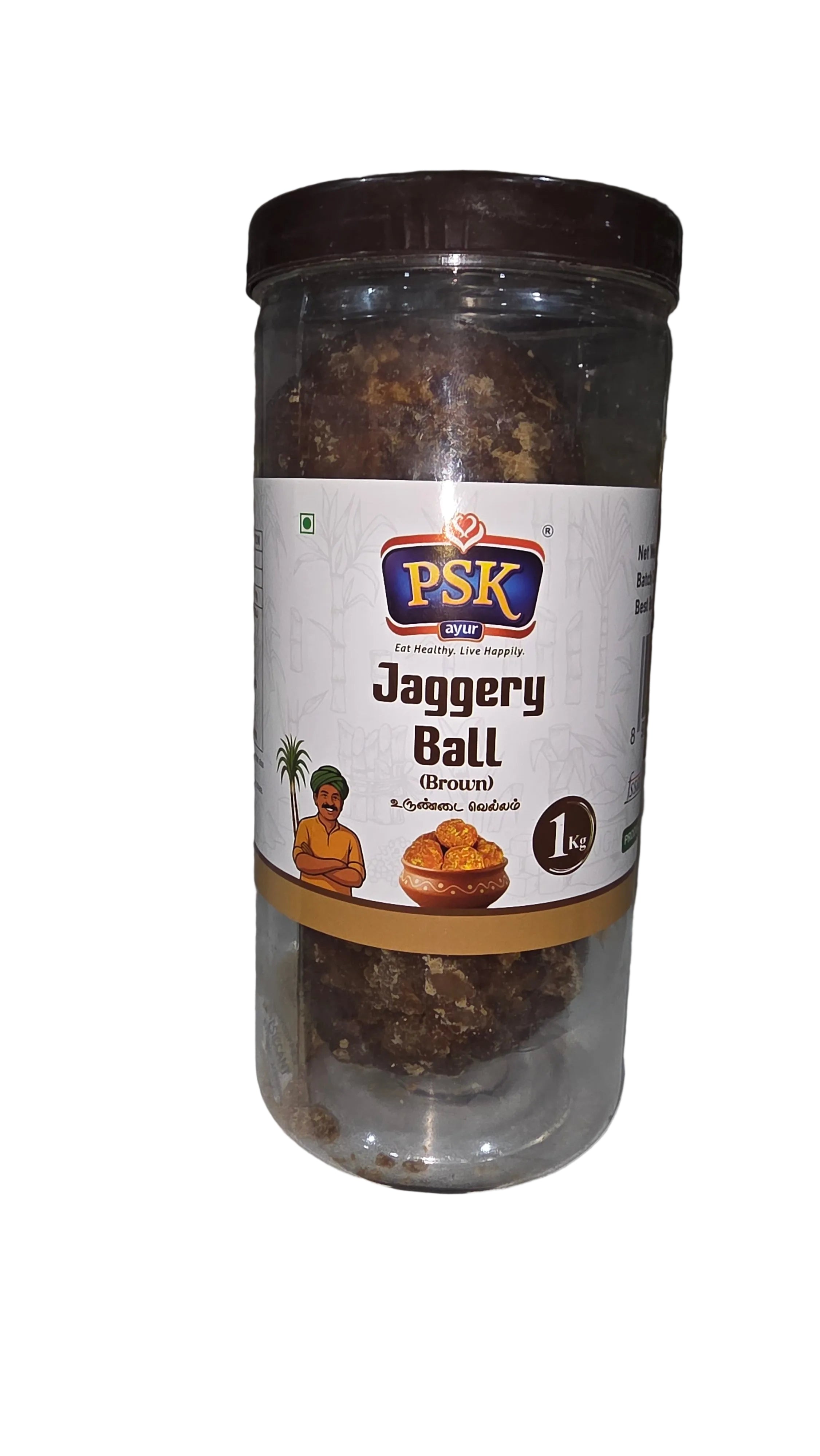 PSK Jaggery Ball container on a white surface