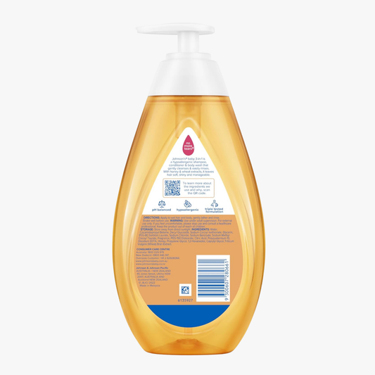 3-In-1 Hypoallergenic Gentle Tear-Free Conditioning Baby Shampoo & Cleansing Wash 500Ml - Johnson'S