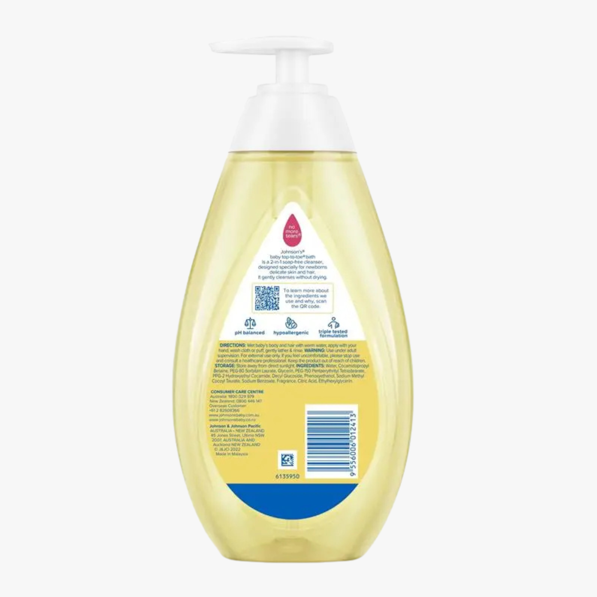  Johnson'S Top-To-Toe Gentle Newborn Cleansing Tear-Free Mild Baby Bath 500Ml 