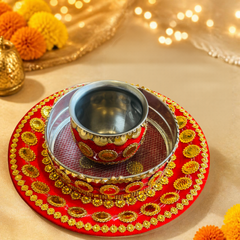 Karwa Chauth Festive Thali Set - 06(golden circle)-2