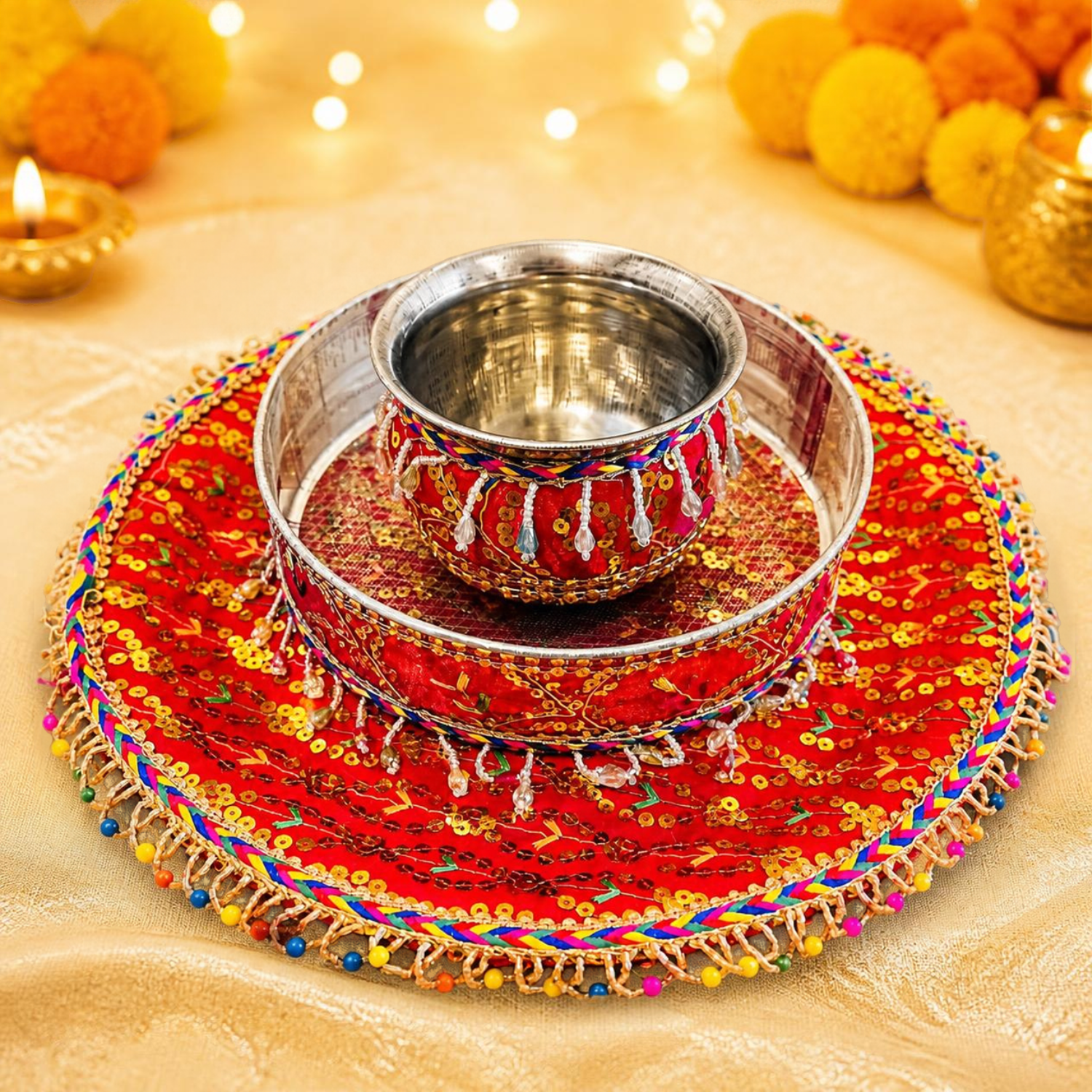 Karwa Chauth Festive Thali Set - 09-1