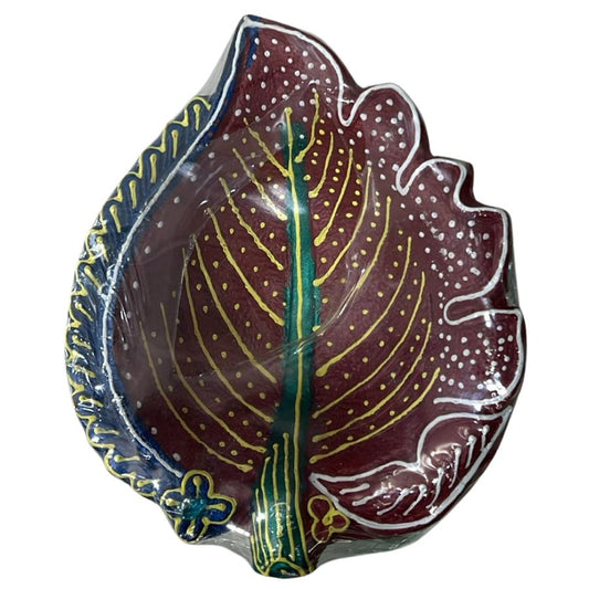 Leaf Shape Big Decorated Diya