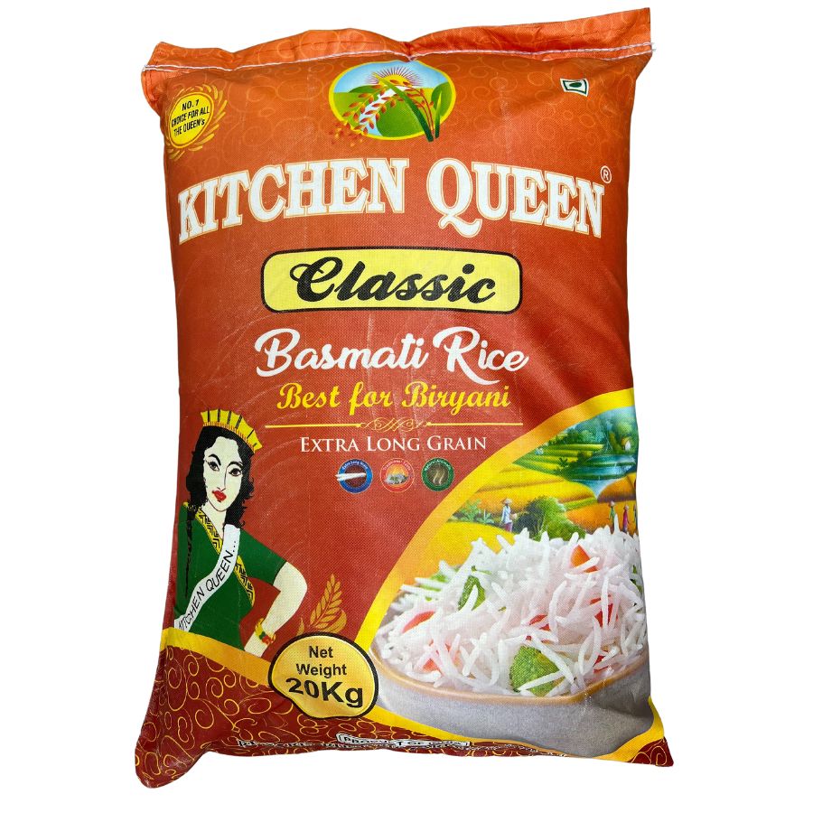 Long Grain Classic Basmati Rice 20kg - Kitchen Queen | Groceries ...