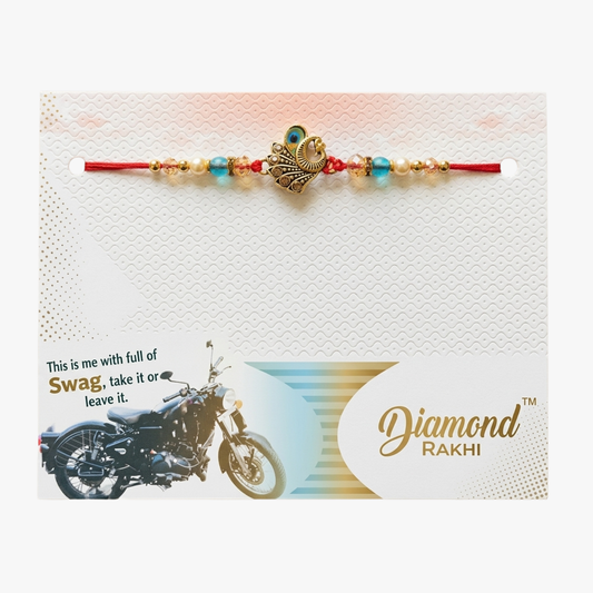 Mor Pankh Stone Rakhi
