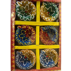 Multicolored Diya 6 pcs Design#1