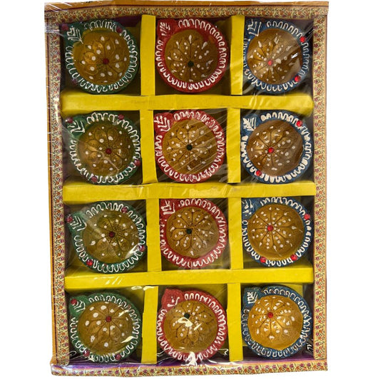 Multicolored Diya (Pack of 12) Design#2