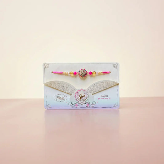 Multicolour Floral Pink Rakhi