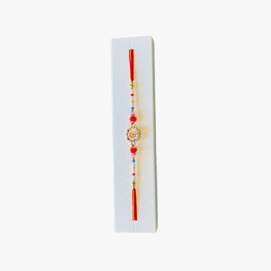 Multicolour Floral Stone Rakhi 1