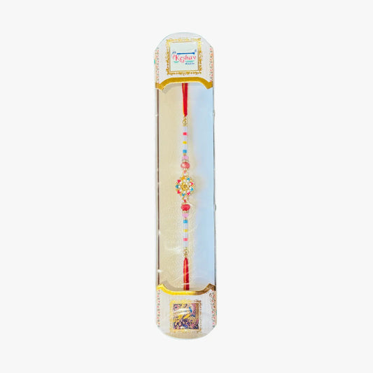 Multicolour Floral Stone Rakhi