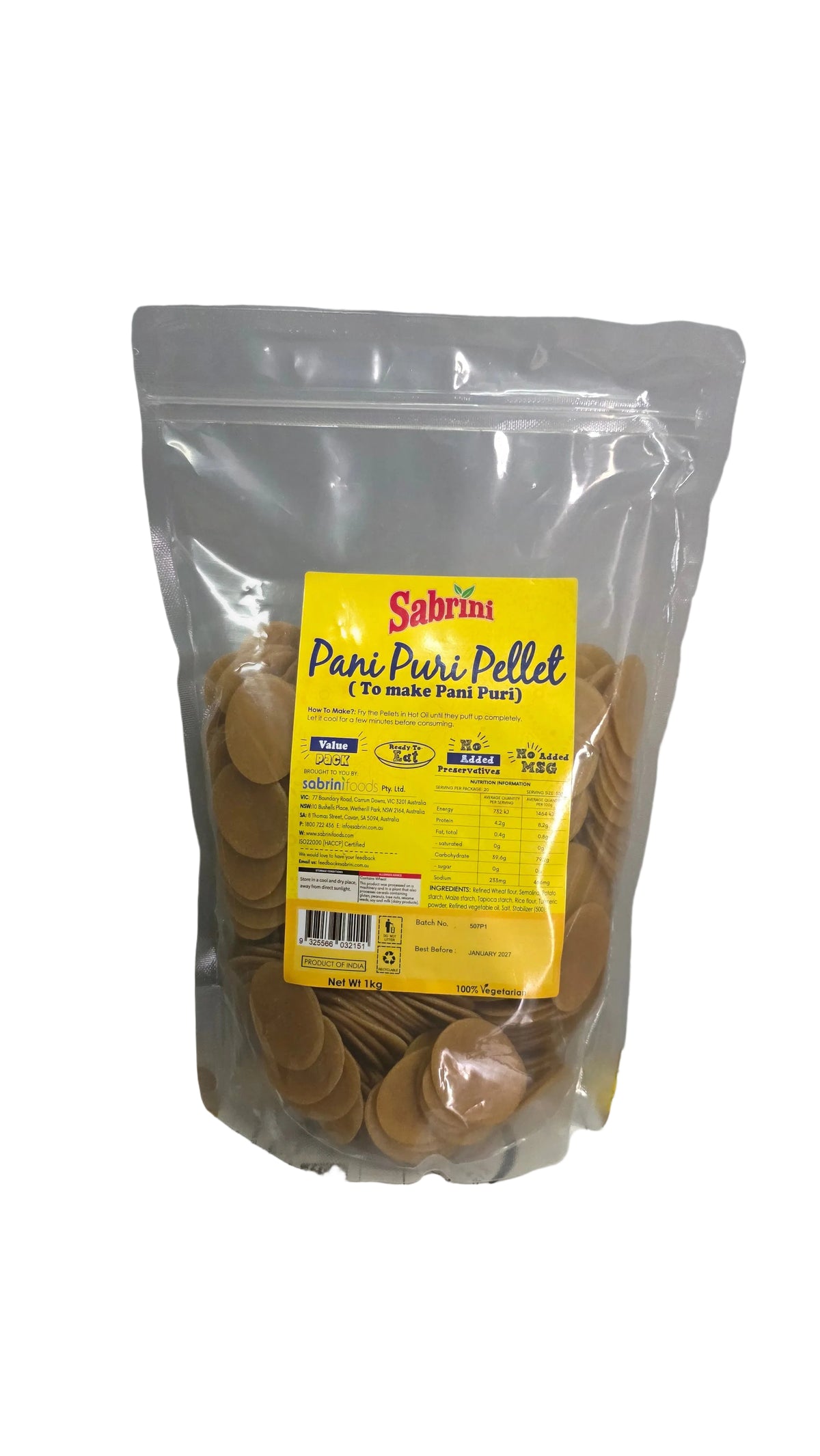 Pani Puri Pellet 1kg - Sabrini